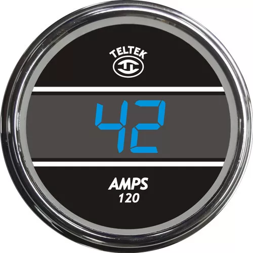 Teltek Blue AMP Meter Gauge Chrome Bezel for 2005 & Older Peterbilt | 280
