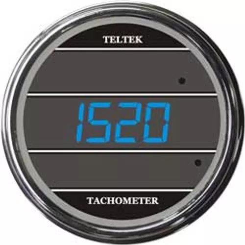 Teltek Blue Tachometer Gauge Chrome Bezel for 2005 & Older Peterbilt | 257A