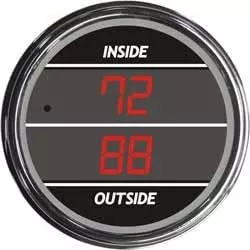 Teltek Red Inside/outside Air Temperature Gauge for 2005 & Older Kenworth | 155K