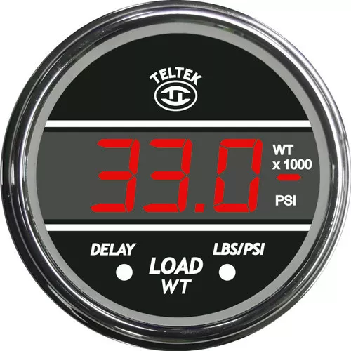 Teltek Red Load Weight Gauge Chrome Bezel for 2005 & Older Peterbilt | 111