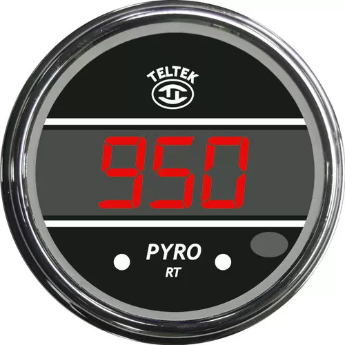 Teltek Red Pyrometer Gauge 2-1/16 Inch Chrome Bezel for 2005 & Older Peterbilt | 125