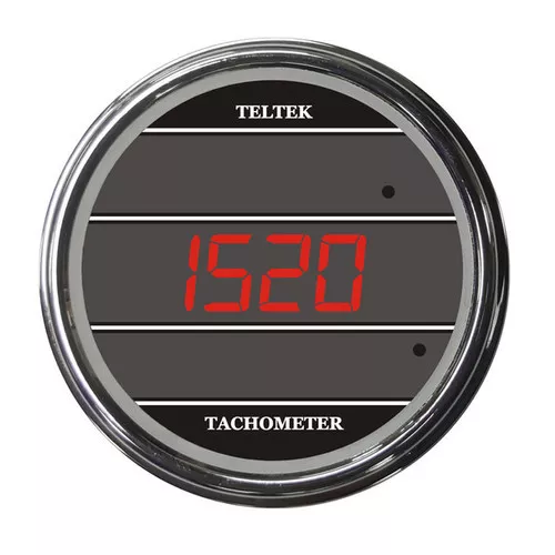 Teltek Red Tachometer Gauge Chrome Bezel for 2005 & Older Peterbilt | 157A
