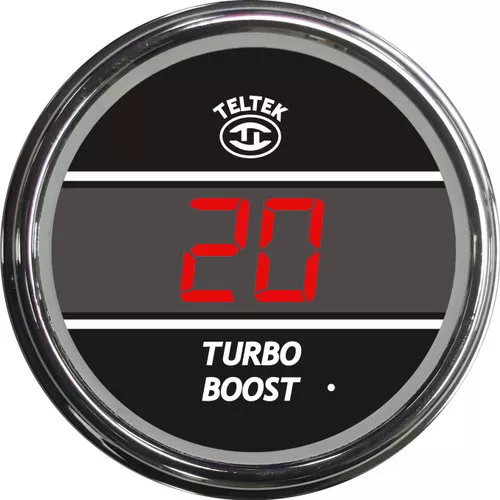 Teltek Red Turbo Boost Gauge Chrome Bezel for 2005 & Older Peterbilt | 113