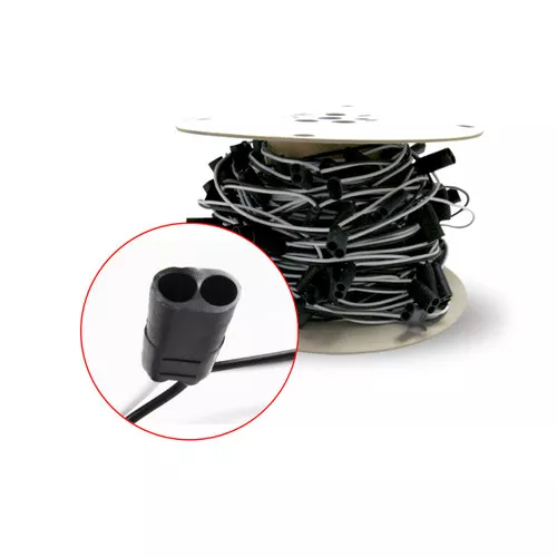 TRUX D604 DOUBLE FEMALE BULLET PLUG WIRE HARNESS WITH 4" SPACING - 100 FT. SPOOL