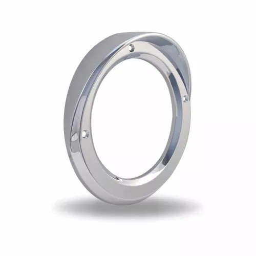 TRUX TBEZ-4CH2 4" CHROME PLASTIC "SCREW ON" BEZEL WITH VISOR
