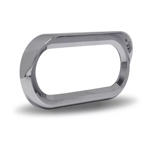 TRUX TBEZ-OBCH2 OVAL CHROME PLASTIC "SCREW ON" BEZEL WITH VISOR