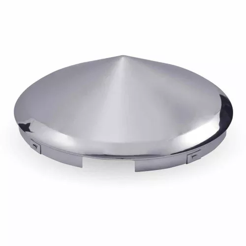 TRUX THUB-6NP CHROME METAL FRONT UNIVERSAL POINTED HUBCAP WITH 6 NOTCHES