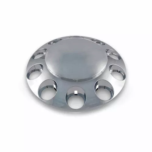 TRUX THUB-FRPN CHROME ABS PLASTIC FRONT AXLE COVER WITH REMOVABLE HUBCAP - NUT COVERS NOT INCLUDED