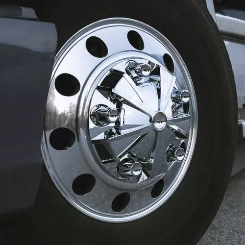 TRUX THUB-MFRP33 CHROME ABS PLASTIC FRONT MAG WHEEL AXLE COVER KIT WITH REMOVABLE CENTER CAP & 33MM THREADED NUT COVERS