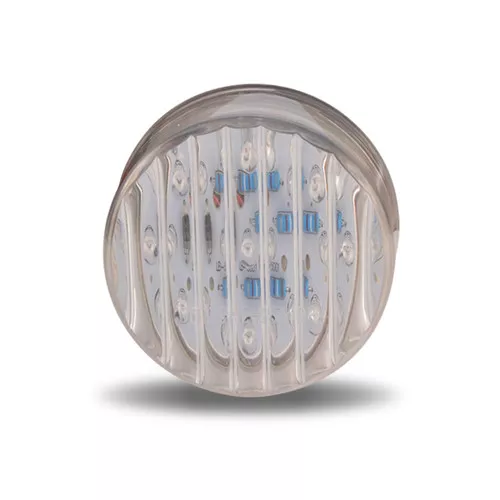TRUX TLED-2HTR 2.5" Round Clear Red Ribbed LED Marker Light