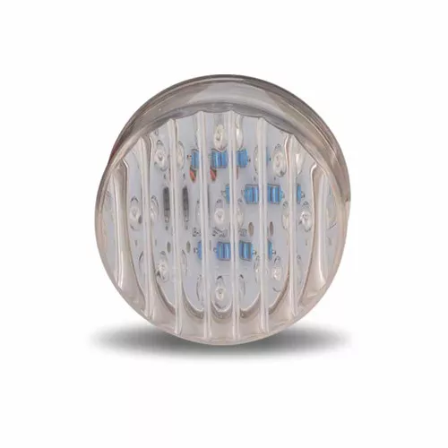 TRUX TLED-2TA 2" Round Clear Amber Ribbed LED Marker Light