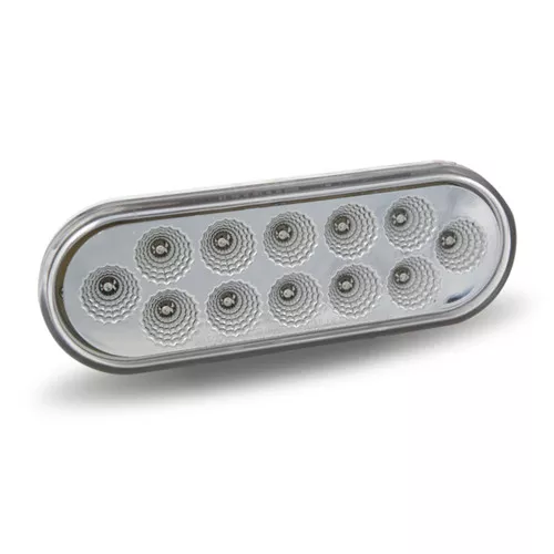 TRUX TLED-O12CR Clear Lens Red Stop, Turn & Tail LED Oval Light