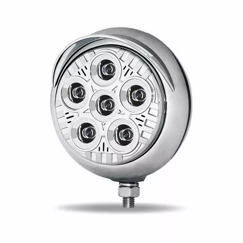 TRUX TLED-UX4 5" LEGACY SERIES CHROME ROUND SPOT BEAM LED WORK LIGHT WITH 4 POSITION VISOR & ADVANCED HEATSINK TECHNOLOGY (6 DIODES)