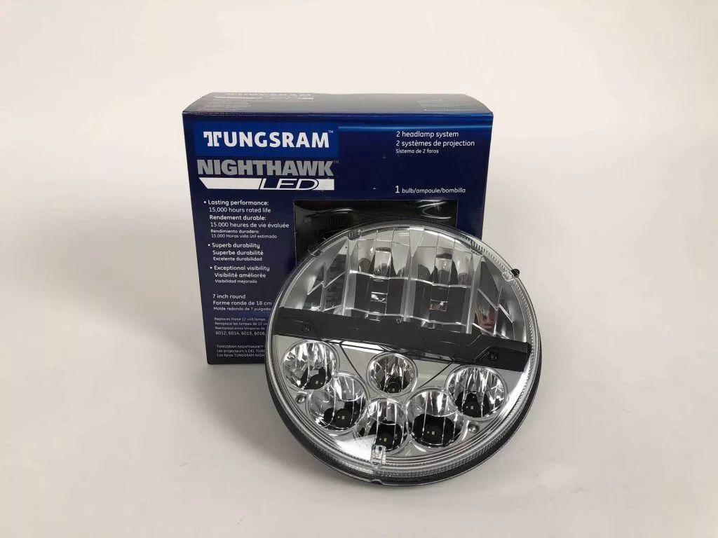 Tungsram Nighthawk LED 7” round sealed beam replacement Headlight- Replaces H6024