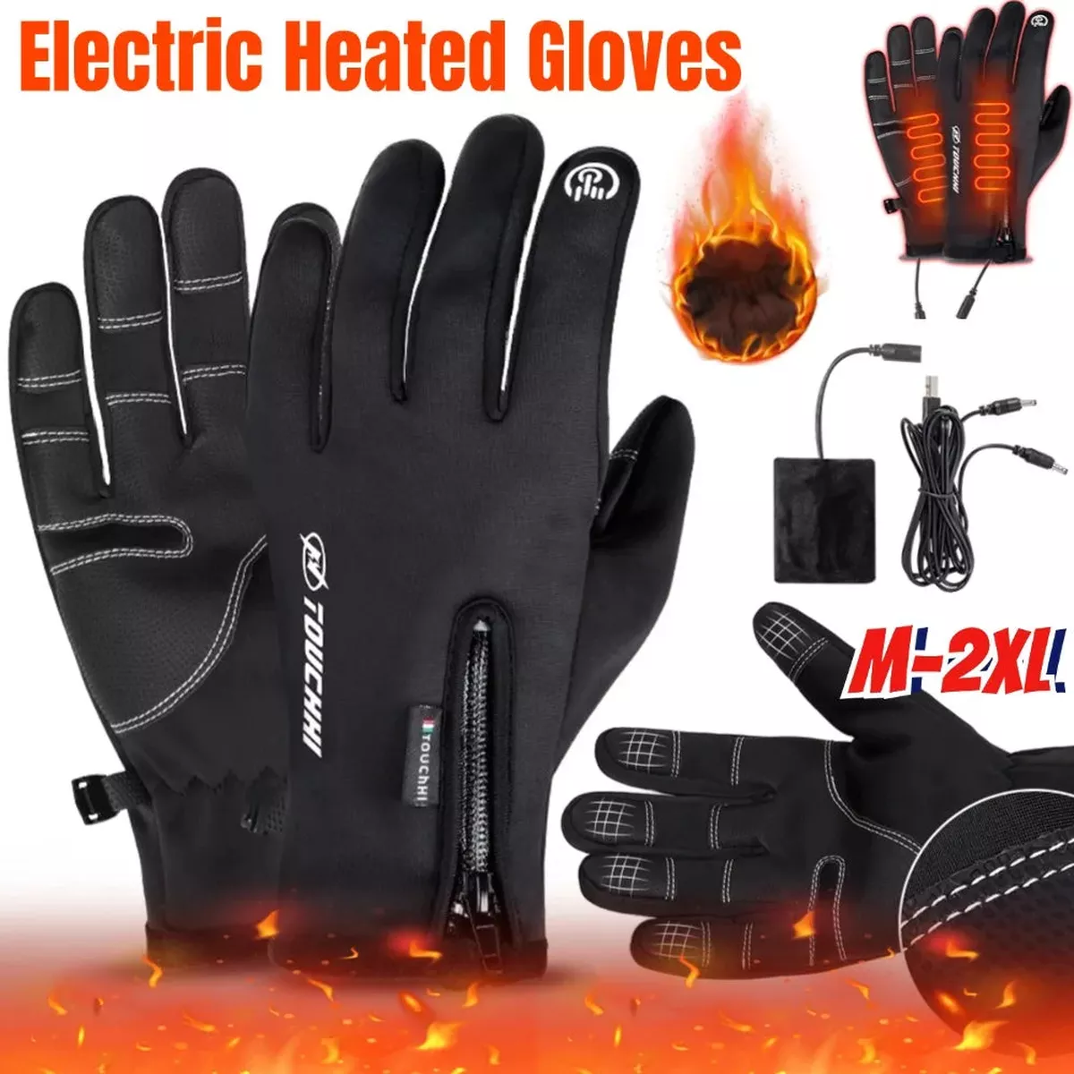 Winter Touchscreen Gloves For Men Women Nonslip Zipper Warm